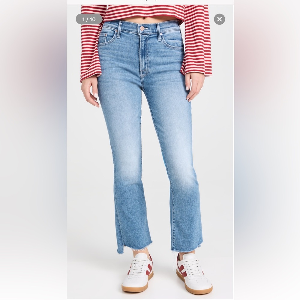 Mother the insider crop step fray jeans